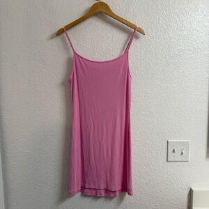 Skims Soft Lounge Ribbed Mini Dress Pink Size XL